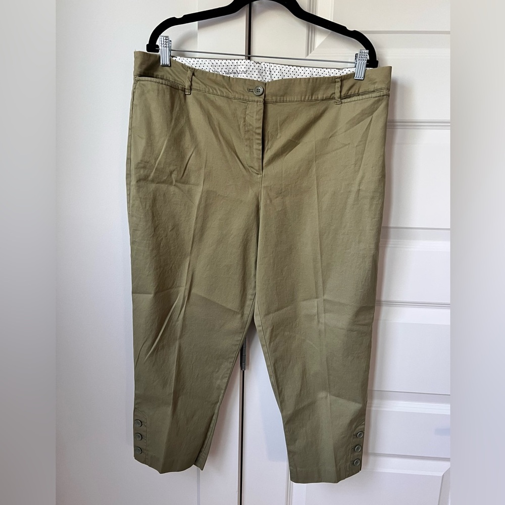 Talbots Olive Perfect Crop Pants – 16P Petite